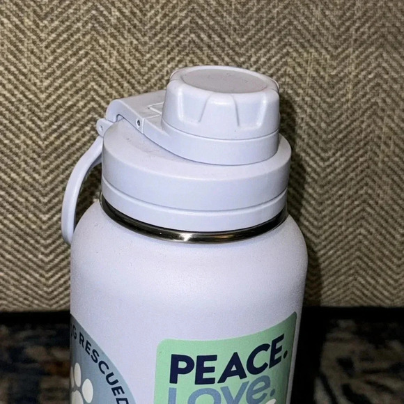 SALE LIFE IS GOOD 40 oz Water Bottle Peace Love Dogs Jug for Walking Hiking - Picture 3 of 6
